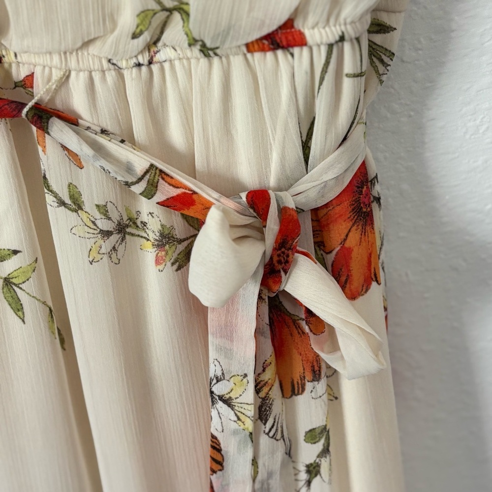 Emma & Michele Cream Flutter Sleeve Maxi Dress - Picture 5 of 8